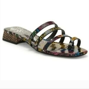 Vince Camuto Grenda Multi Color Leather Snake Print Sandals